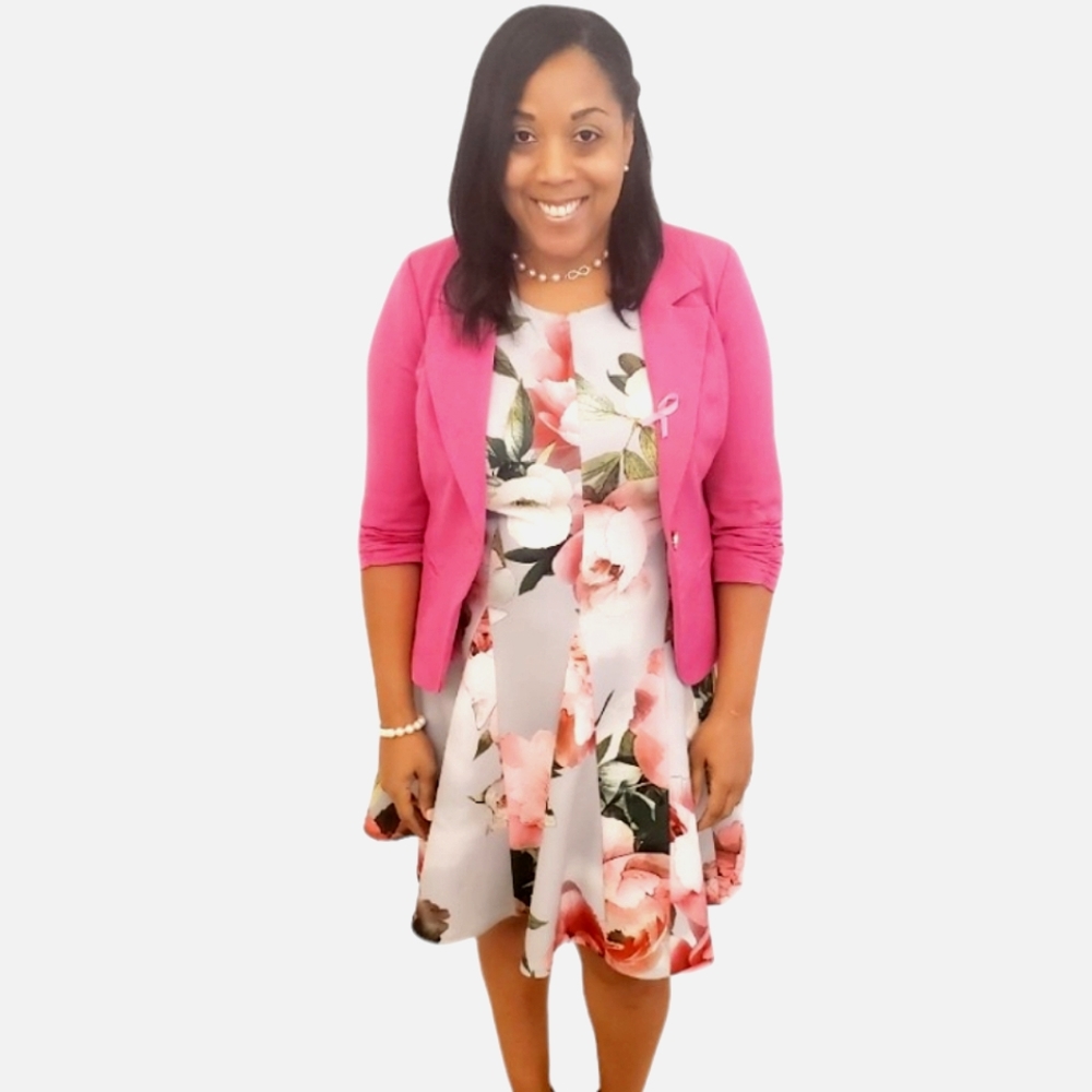 Nwt Calvin Klein Gray/Pink Abstract Floral Scuba  Sleeveless Fit& Flare Dress - Picture 13 of 17
